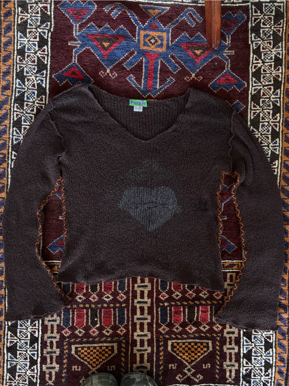 Hand knit Sacred Heart Sweater